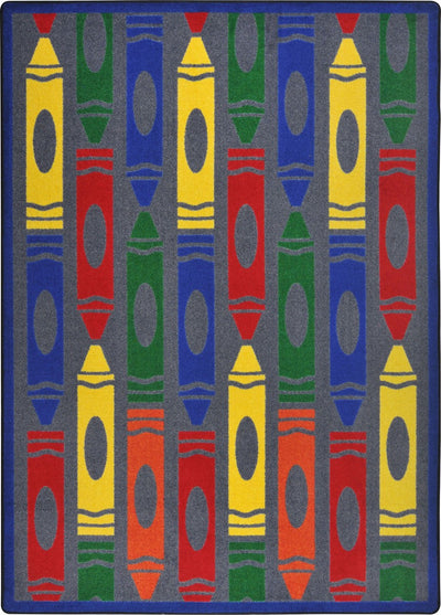 Joy Carpets Playful Patterns Jumbo Crayons Rainbow Area Rug ...
