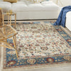 Nourison Karisma KAR01 Ivory Blue Area Rug Corner Image