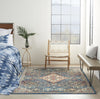 Nourison Karisma KAR02 Blue Ivory Area Rug Room Image Feature