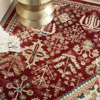 Nourison Karisma KAR02 Brick Ivory Area Rug Corner Image