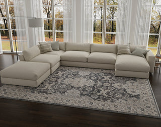 KAS Adele 8800 Grey Ivory Sofia Area Rug Lifestyle Image Feature