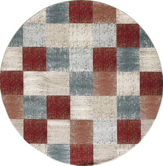 KAS Avalon 5616 Brown Checkered Area Rug Lifestyle Image Feature