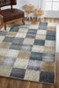 KAS Avalon 5617 Ivory Checkered Area Rug Round Image