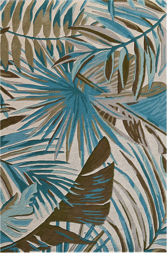 KAS Cove 3002 Ivory/Teal Palms Area Rug