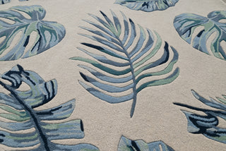 KAS Cove 3005 Ivory/Blue Leaves Area Rug Main Image