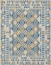 KAS Dahlia 1402 Blue Mosaic Area Rug Round Image