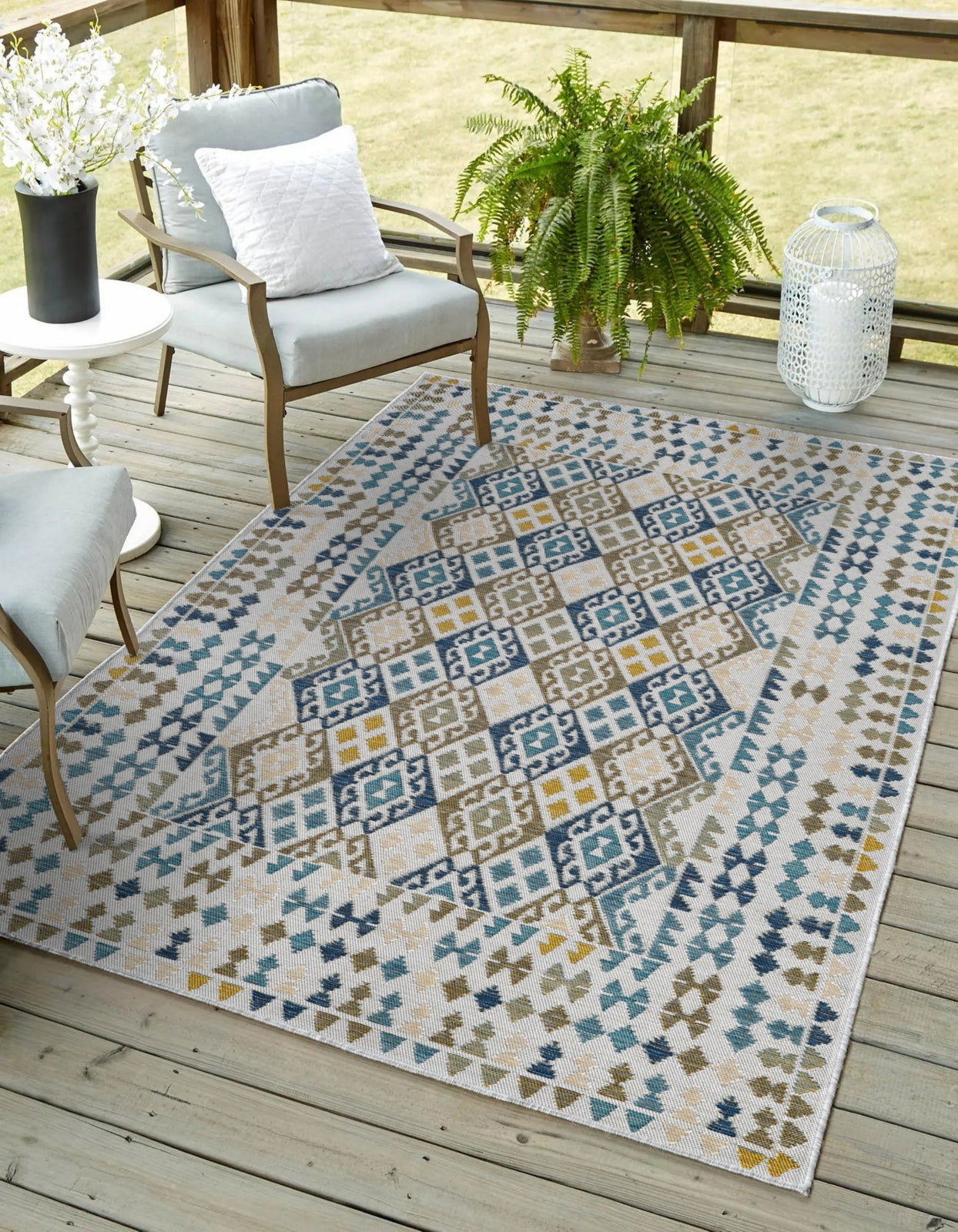 KAS Dahlia 1402 Blue Mosaic Area Rug main image