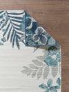 KAS Dahlia 1404 Ivory/Blue Garden Border Area Rug Lifestyle Image Feature