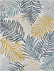 KAS Dahlia 1406 Ivory Blue Palms Area Rug Round Image