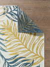 KAS Dahlia 1406 Ivory Blue Palms Area Rug Lifestyle Image Feature