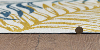 KAS Dahlia 1406 Ivory Blue Palms Area Rug Lifestyle Image Feature