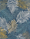 KAS Dahlia 1406 Ivory Blue Palms Area Rug Main Image