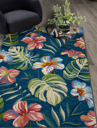 KAS Harbor 4250 Blue Tropical Area Rug Lifestyle Image Feature