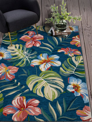 KAS Harbor 4250 Blue Tropical Area Rug Lifestyle Image Feature