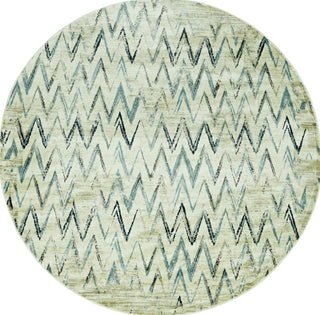 KAS Heritage 9364 Ivory/Blue Chevron Area Rug Lifestyle Image Feature