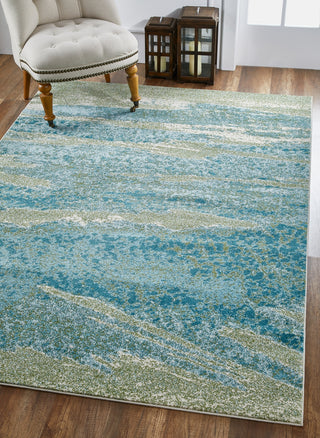 KAS Illusions 6220 Ocean Mist Area Rug Round Image