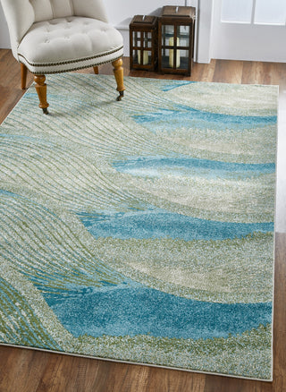 KAS Illusions 6222 Ocean Breeze Area Rug Round Image