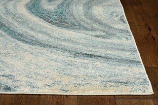 KAS Illusions 6226 Teal Contempo Area Rug Round Image