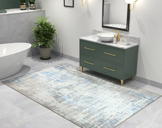 KAS London 4811 Grey/Blue Elements Area Rug Lifestyle Image Feature