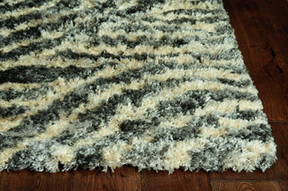 KAS Merino 6715 Charcoal Waves Area Rug Round Image