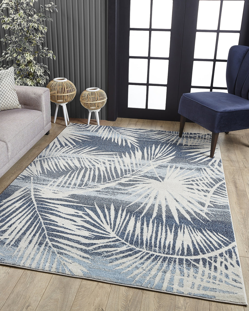 KAS Stella 6276 Blue Palms Area Rug Lifestyle Image Feature