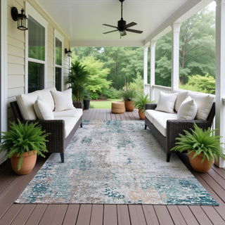 Dalyn Kochi KC4 Teal Area Rug Outdoor Lifestyle Image Feature