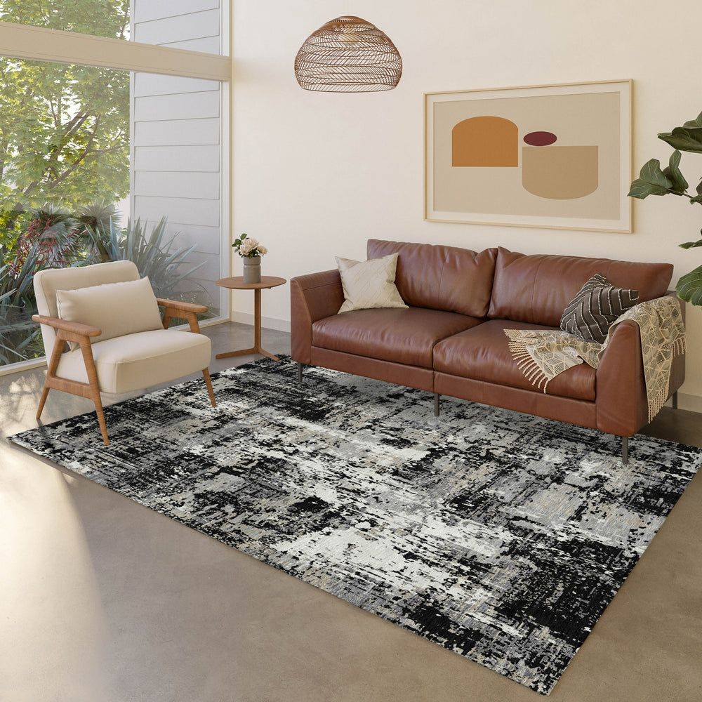 Dalyn Kochi KC7 Black Area Rug Lifestyle Image Feature