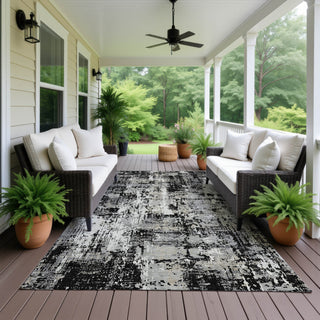 Dalyn Kochi KC7 Black Area Rug Outdoor Lifestyle Image Feature