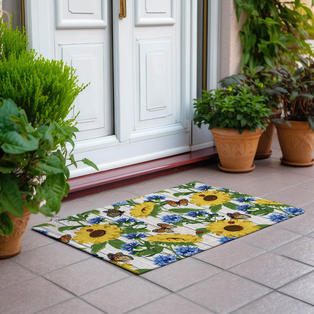 Dalyn Kendall KE16 Putty Area Rug Scatter Outdoor Lifestyle Image Feature