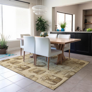 Dalyn Kendall KE18 Parchment Area Rug Lifestyle Image Feature