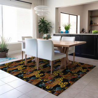 Dalyn Kendall KE2 Black Area Rug Lifestyle Image Feature