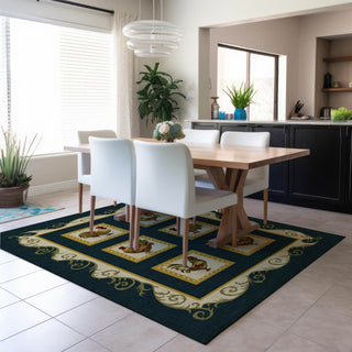 Dalyn Kendall KE4 Black Area Rug Lifestyle Image Feature