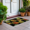 Dalyn Kendall KE8 Black Area Rug Scatter Outdoor Lifestyle Image Feature