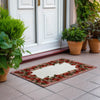 Dalyn Kendall KE9 Red Area Rug Scatter Outdoor Lifestyle Image Feature