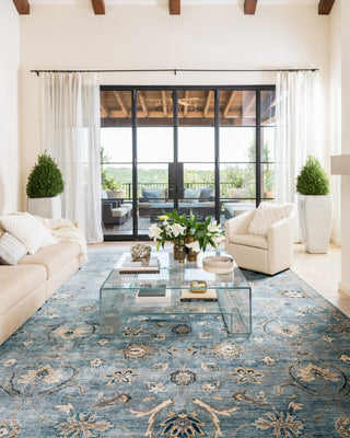 Loloi Kensington KG-01 Blue/Fog Area Rug by Henrietta Spencer-Churchill Lifestyle Image Feature