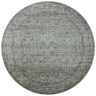Katherine KES-01 Ocean/Gold Area Rug by Jean Stoffer X Loloi Round Image