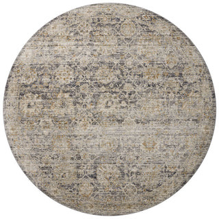 Katherine KES-02 Charcoal/Gold Area Rug by Jean Stoffer X Loloi Round Image