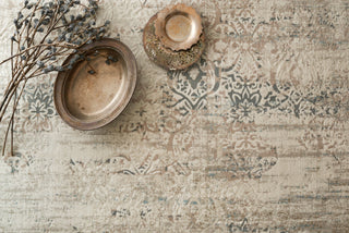 Loloi Kingston KT-02 Ivory / Stone Area Rug Corner Image Feature