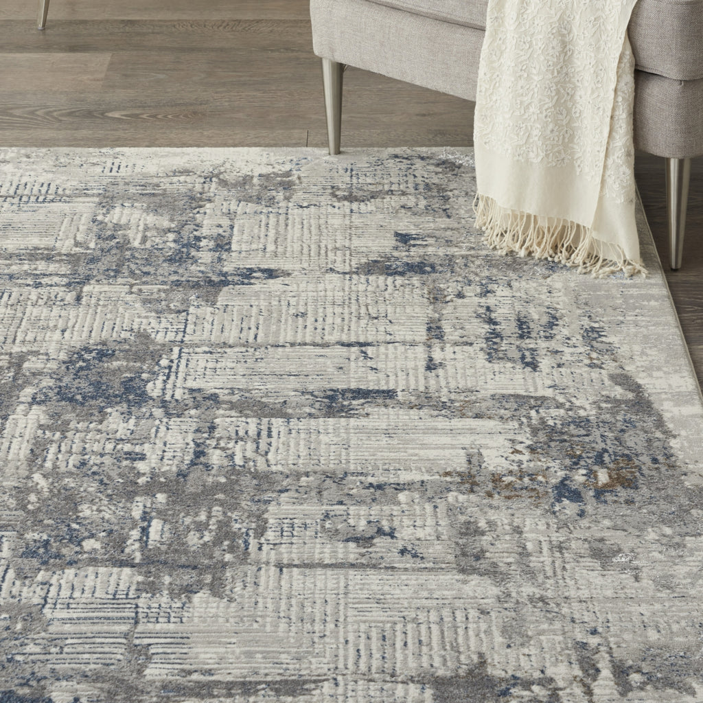 Nourison Royal Terrace KI41 Ivory Blue Area Rug by Home Corner Image