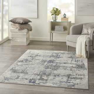 Nourison Royal Terrace KI41 Ivory Blue Area Rug by Home Room Image Feature