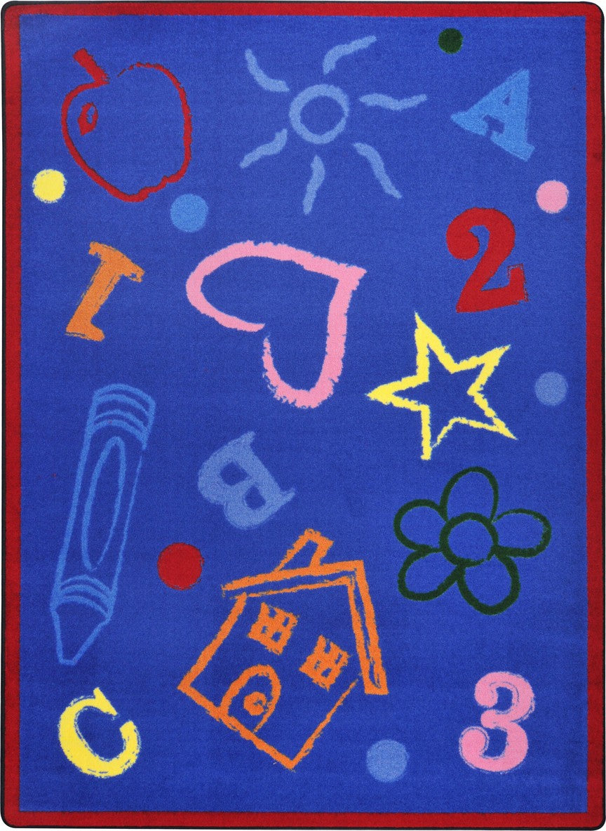 Joy Carpets Playful Patterns Kid's Art Rainbow Area Rug