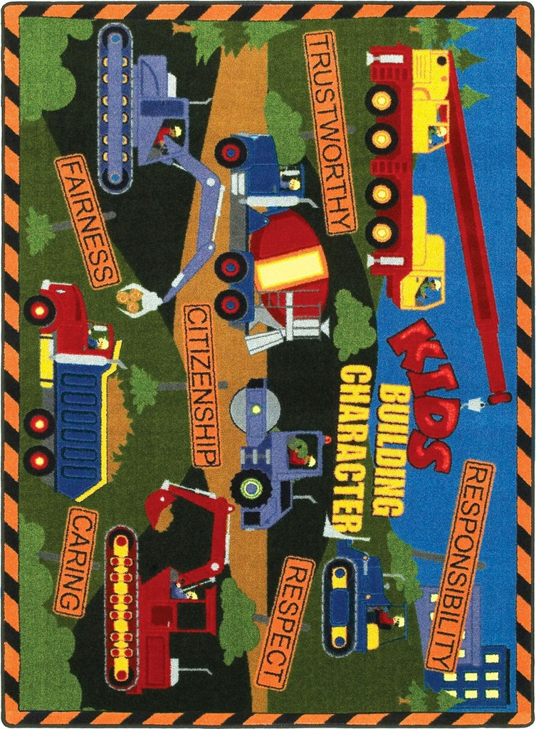 Joy Carpets Kid Essentials Kid's Building Character Multi Area Rug