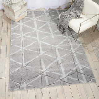Nourison Ki33 Ingenue KIH33 Silver Area Rug by kathy ireland Corner Image