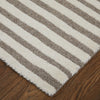 Feizy Kimball 8A31F Taupe/Ivory Area Rug Corner Image with Rug Pad