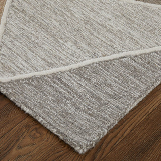 Feizy Kimball 8A33F Gray/Black/Brown Area Rug Corner Image with Rug Pad