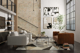 Feizy Kimball 8A33F Gray/Black/Brown Area Rug Lifestyle Image Feature