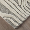 Feizy Kimball 8A34F Ivory/Gray Area Rug Corner Image with Rug Pad