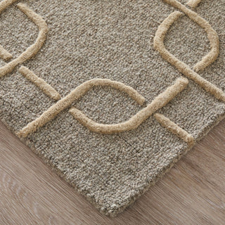 Feizy Kimball 8A35F Gray/Taupe/Tan Area Rug Corner Image with Rug Pad