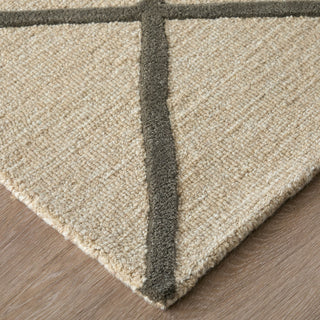 Feizy Kimball 8A36F Ivory/Gray/Tan Area Rug Corner Image with Rug Pad