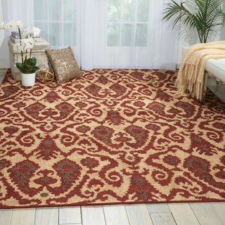 Nourison Kindred KIN09 Ivory/Red Area Rug Corner Image